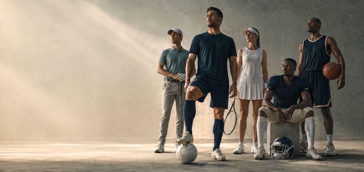 Athletes across golf, football, tennis, American football and basketball